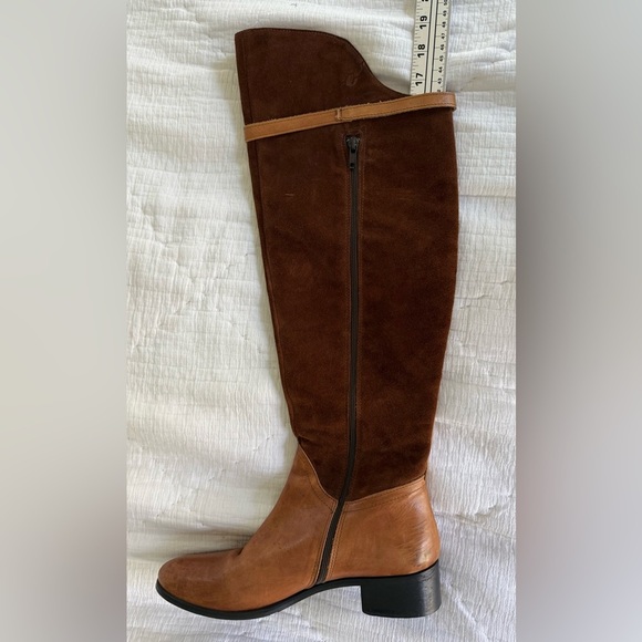 Vintage Italian Leather & Suede Riding Boots Women’s 39 Brown Equestrian Tall - Picture 6 of 14